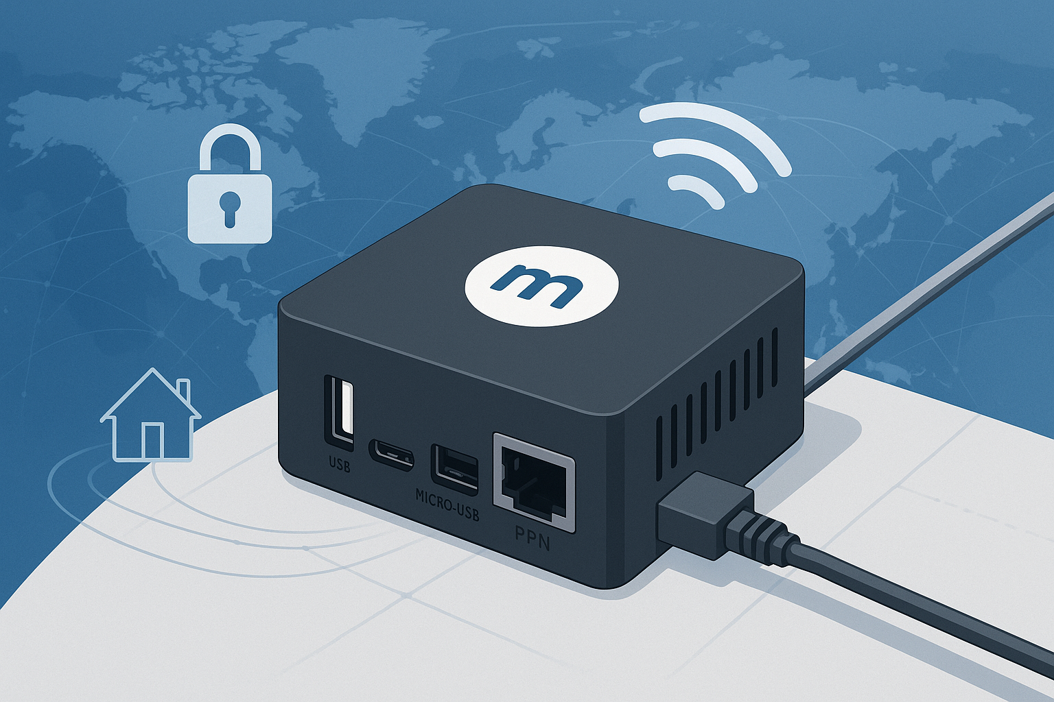 Dispositivo MiVPN instalado en un hogar